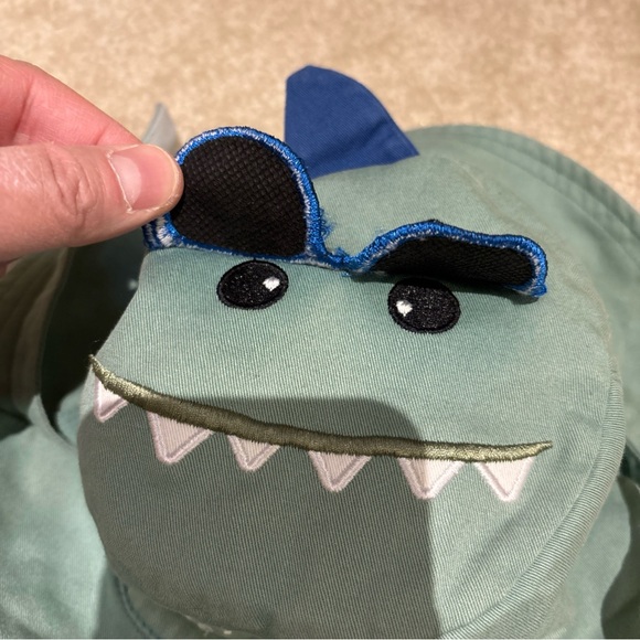 Flapjack Kids Green Gray Reversible Kids Bucket Sun Hat Cap Dinosaur Theme Beach - Picture 9 of 16